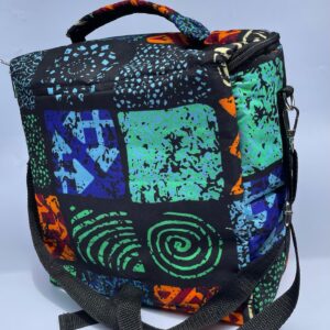 Ankara bag with blue and green design