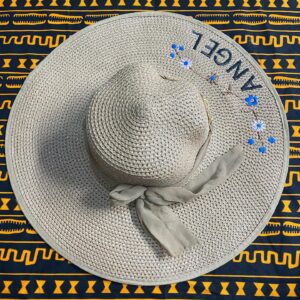 Beautiful beach hat with Angel written on it