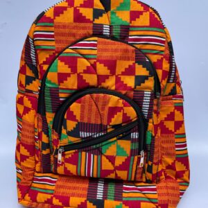 Big yellow and brown Ankara backpack