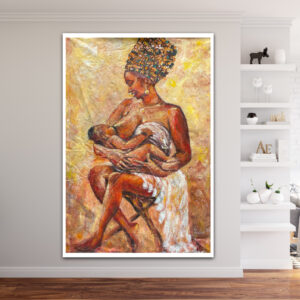 Mother and child( Ankara mix media